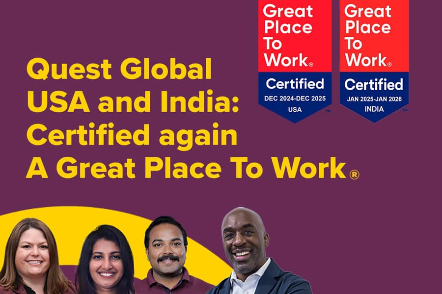 Quest Global Wins Great Place To Work Certification In India For Fourth Consecutive Year